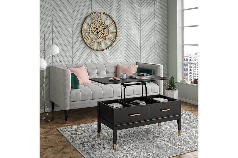 Westerleigh Sofabord 106 cm Hev- og Senkbart med Skuff Svart - CosmoLiving - Møbler - Bord - Sofabord