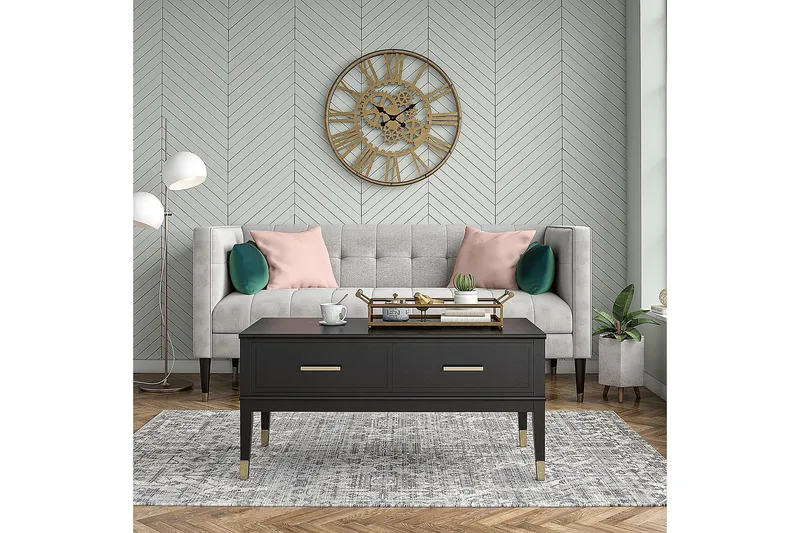 Westerleigh Sofabord 106 cm Hev- og Senkbart med Skuff Svart - CosmoLiving - Møbler - Bord - Sofabord