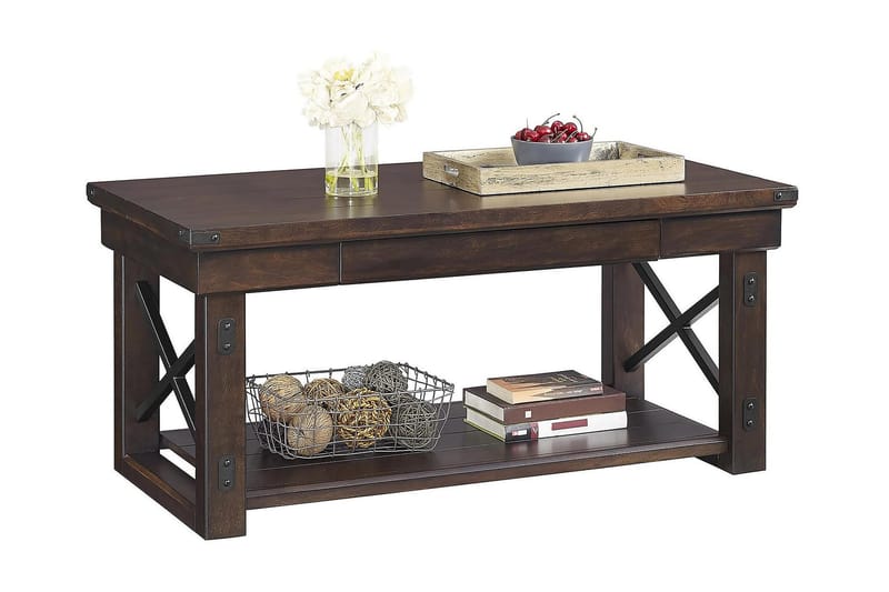 Wildwood Sofabord 112 cm med Oppbevaringshylle Espresso - Dorel Home - Møbler - Bord - Sofabord