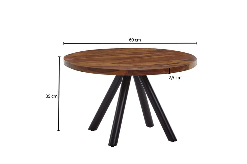 Wilhem 60 cm Rundt Sofabord i Eik - Brun - Møbler - Bord - Sofabord