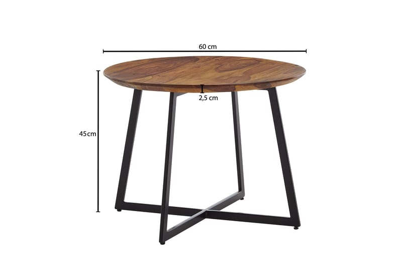 Wilhem 60 cm Rundt Sofabord i Lyst Tre - Brun - Møbler - Bord - Sofabord