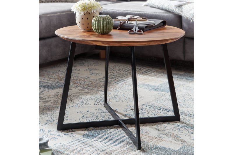Wilhem 60 cm Rundt Sofabord i Lyst Tre - Brun - Møbler - Bord - Sofabord