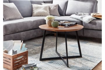 Wilhem 60 cm Rundt Sofabord i Lyst Tre - Brun - Møbler - Bord - Sofabord