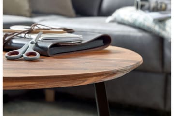 Wilhem 60 cm Rundt Sofabord i Lyst Tre - Brun - Møbler - Bord - Sofabord