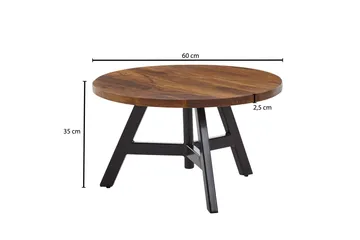 Wilhem 60 cm Rundt Sofabord i Valnøtt - Brun - Møbler - Bord - Sofabord