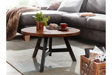 Wilhem 60 cm Rundt Sofabord i Valnøtt - Brun - Møbler - Bord - Sofabord