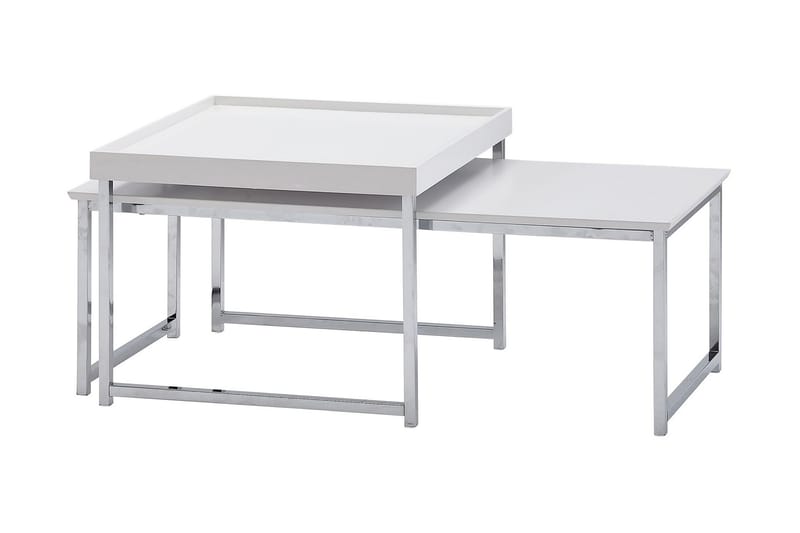 Wilhem Settbord 110 cm Firektantet - Hvit - Sofabord - Settbord