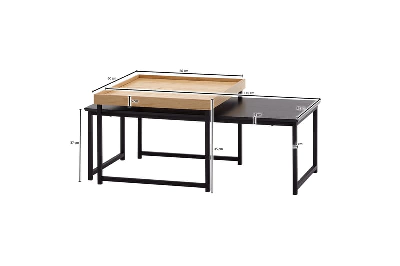 Wilhem Settbord 110 cm Firkantet - Natur - Møbler - Bord - Sofabord