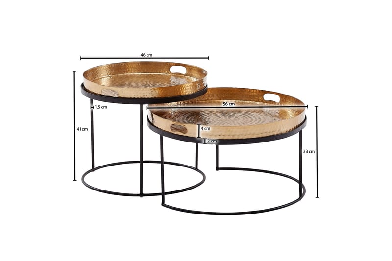 Wilhem Settbord 46 cm Rund - Gull - Møbler - Bord - Sofabord