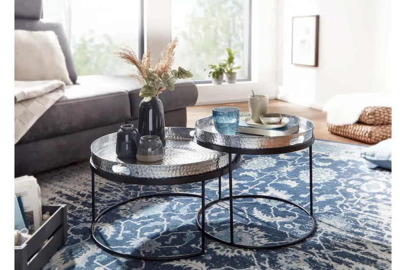 Wilhem Settbord 46 cm Rund - Sølv - Møbler - Bord - Sofabord