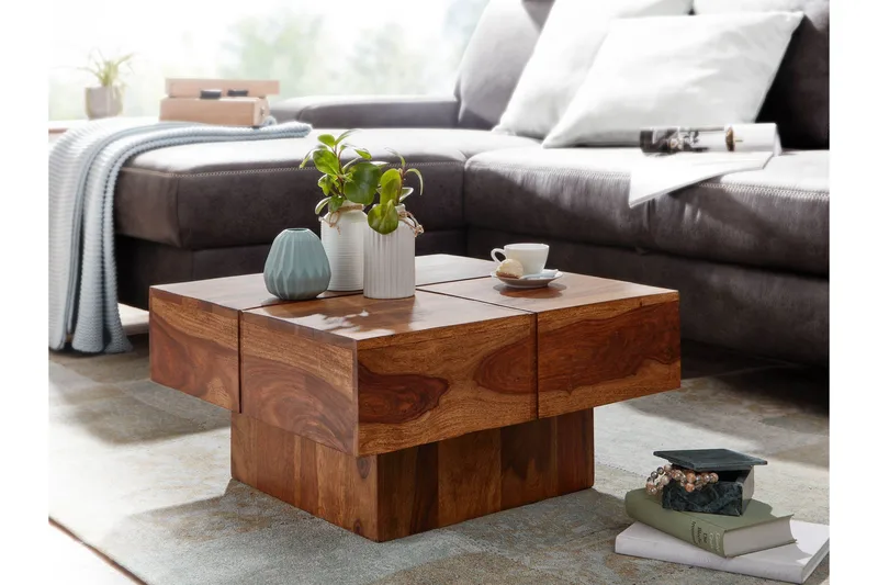 Wilhem Sofabord 58 cm Firekantet - Natur - Møbler - Bord - Sofabord