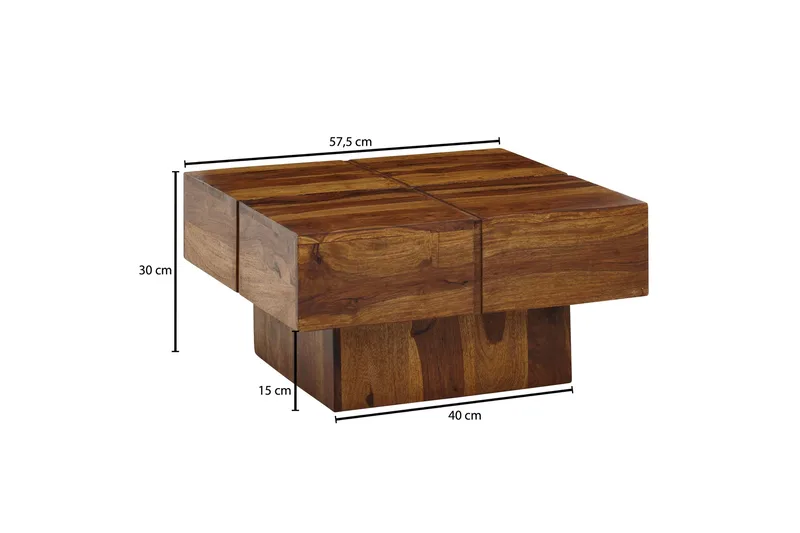 Wilhem Sofabord 58 cm Firekantet - Natur - Møbler - Bord - Sofabord