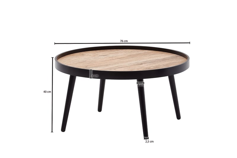 Wilhem Sofabord 76 cm Rundt - Natur - Møbler - Bord - Sofabord