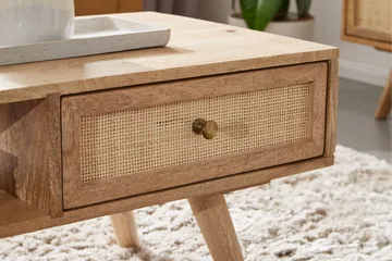 Willowdale 45 cm Rektangulært Sofabord med Skuffer i Mørkt Tre - Natur - Møbler - Bord - Sofabord