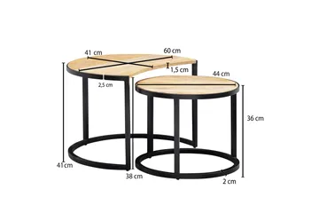 Willowdale Settbord 60 cm Halvsirkel - Brun / Svart - Møbler - Bord - Sofabord