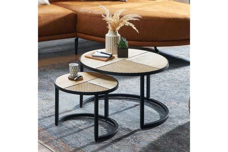 Willowdale Settbord 60 cm Rundt - Brun/Svart - Møbler - Bord - Sofabord
