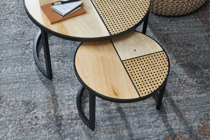 Willowdale Settbord 60 cm Rundt - Brun/Svart - Møbler - Bord - Sofabord