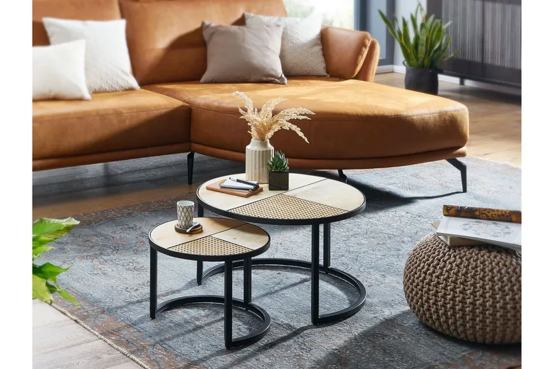 Willowdale Settbord 60 cm Rundt - Brun/Svart - Møbler - Bord - Sofabord