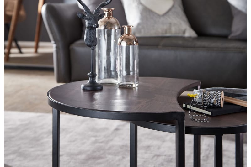 Willowdale Settbord 60 cm Rundt - Teak/Svart - Møbler - Bord - Sofabord
