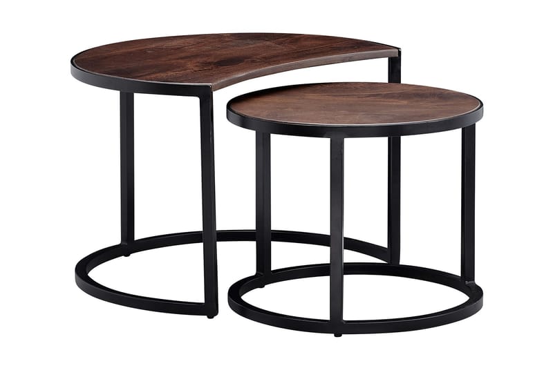 Willowdale Settbord 60 cm Rundt - Teak/Svart - Møbler - Bord - Sofabord