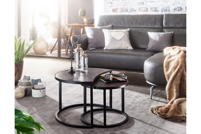 Willowdale Settbord 60 cm Rundt - Teak/Svart - Møbler - Bord - Sofabord