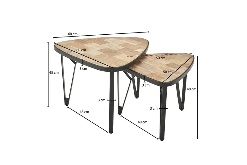 Willowdale Settbord 60 cm Trekantet - Brun / Svart - Møbler - Bord - Sofabord