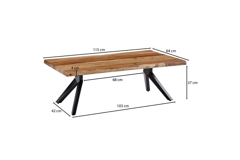 Willowdale Sofabord 115 cm - Brun/Svart - Møbler - Bord - Sofabord
