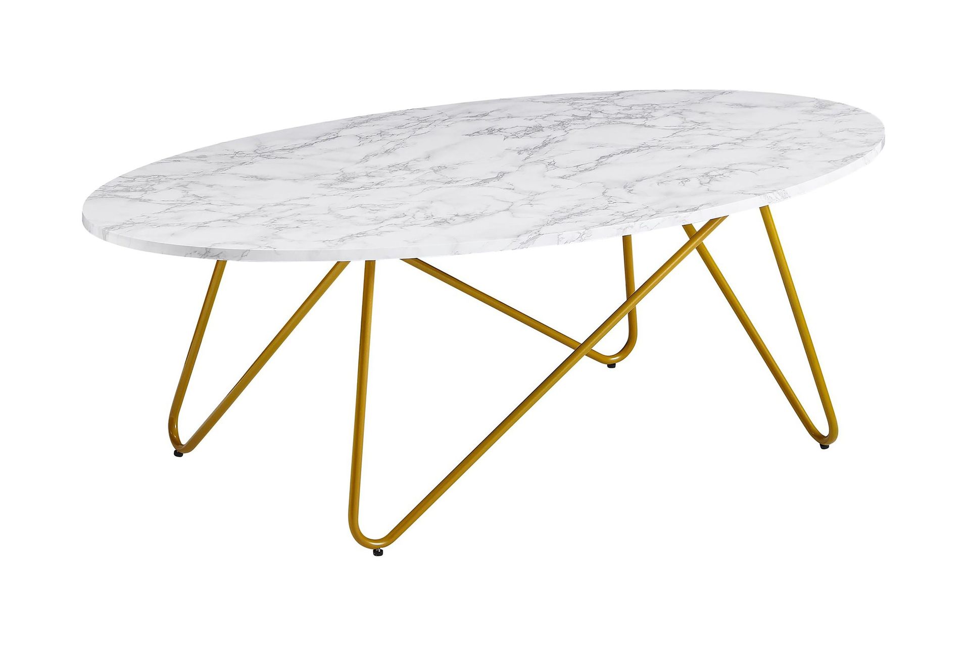 Willowdale Sofabord 120 cm Ovalt - Hvit/Gull