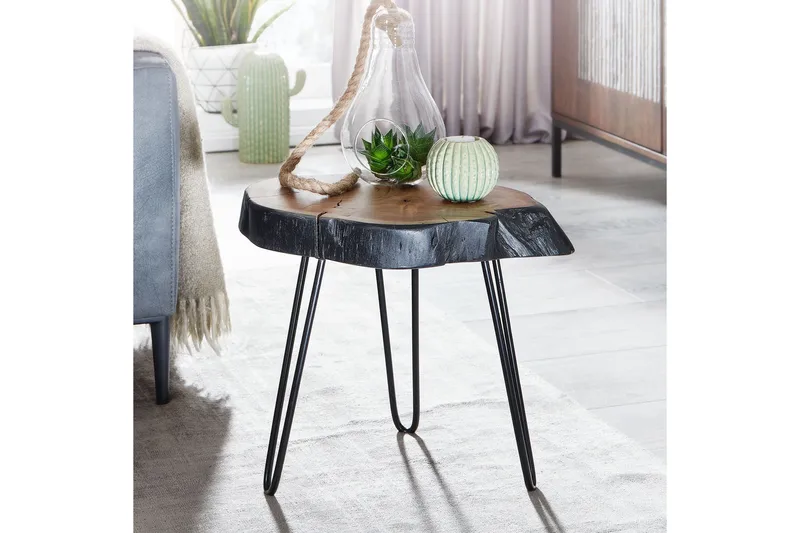 Willowdale Sofabord 40 cm Rundt - Brun / Svart - Møbler - Bord - Sofabord