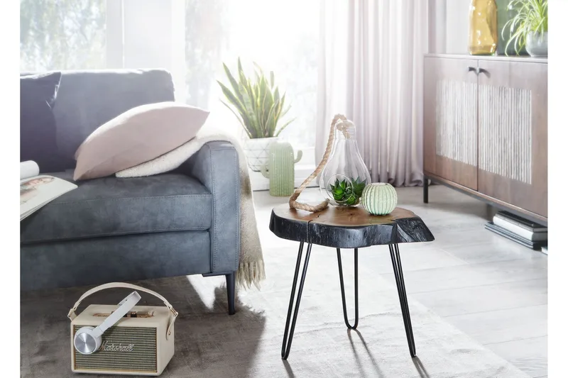 Willowdale Sofabord 40 cm Rundt - Brun/Svart - Møbler - Bord - Sofabord