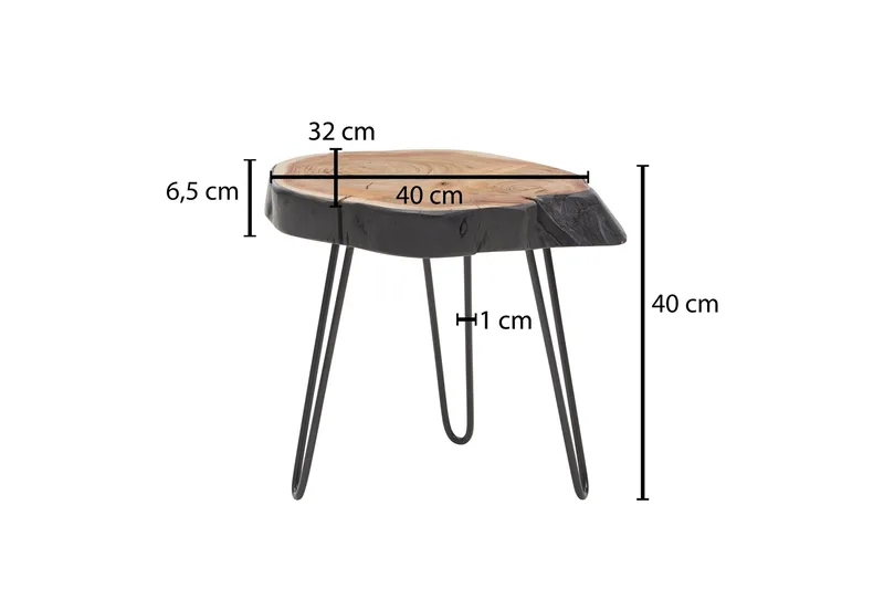 Willowdale Sofabord 40 cm Rundt - Brun/Svart - Møbler - Bord - Sofabord