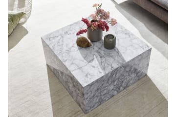 Willowdale Sofabord 60 cm Marmormønster - Hvit/Grå - Møbler - Bord - Sofabord