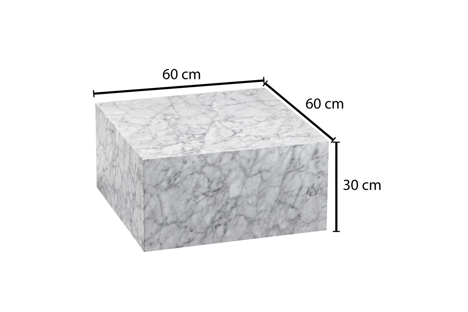 Willowdale Sofabord 60 cm Marmormønster - Hvit/Grå - Møbler - Bord - Sofabord
