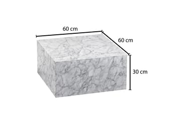 Willowdale Sofabord 60 cm Marmormønster - Hvit/Grå - Møbler - Bord - Sofabord
