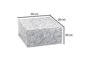 Willowdale Sofabord 60 cm Marmormønster - Hvit/Grå - Møbler - Bord - Sofabord