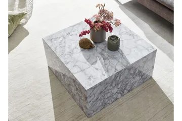 Willowdale Sofabord 60 cm Marmormønster - Hvit/Grå - Møbler - Bord - Sofabord
