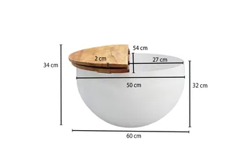 Willowdale Sofabord 60 cm Rundt - Brun/Hvit - Møbler - Bord - Sofabord