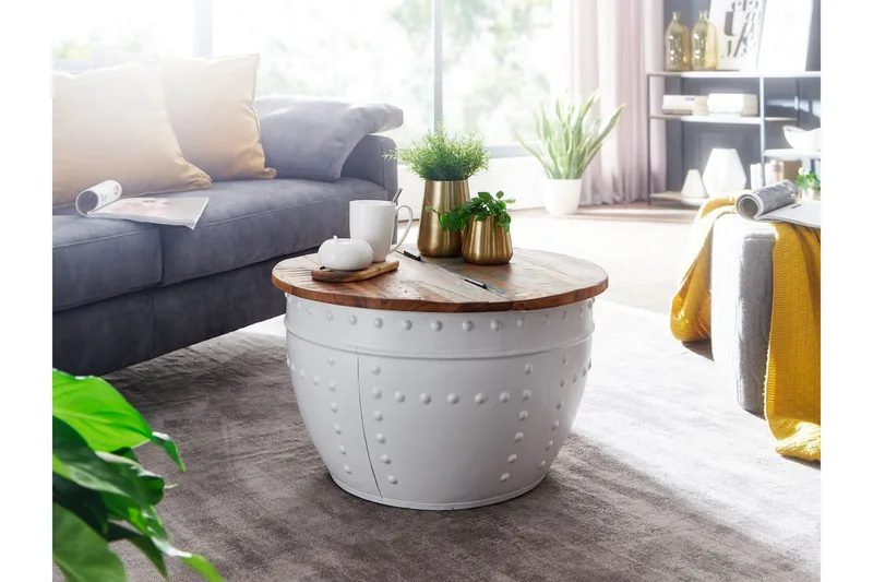 Willowdale Sofabord 60 cm Rundt - Brun/Hvit - Møbler - Bord - Sofabord