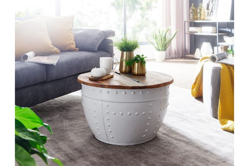 Willowdale Sofabord 60 cm Rundt - Brun/Hvit - Møbler - Bord - Sofabord