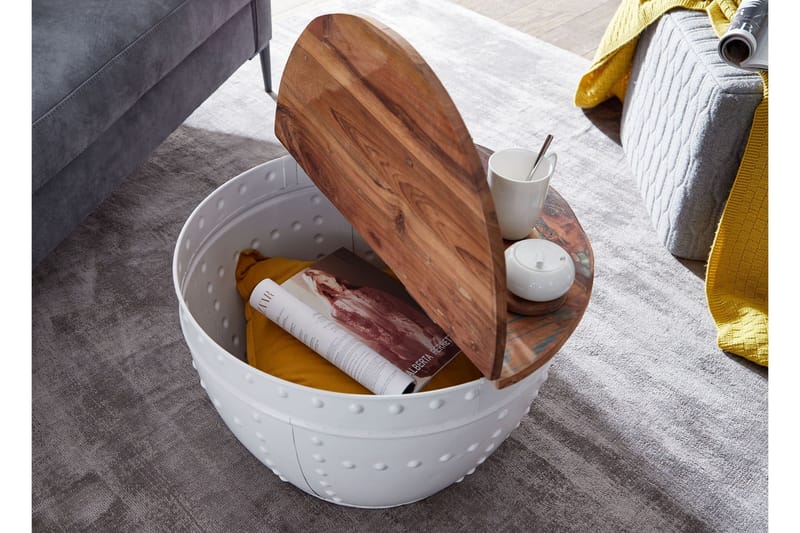 Willowdale Sofabord 60 cm Rundt - Brun/Hvit - Møbler - Bord - Sofabord