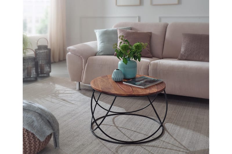 Willowdale Sofabord 60 cm Rundt - Tre/Brun/Svart - Møbler - Bord - Sofabord