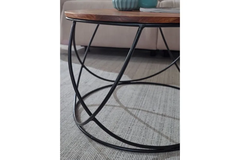 Willowdale Sofabord 60 cm Rundt - Tre/Brun/Svart - Møbler - Bord - Sofabord