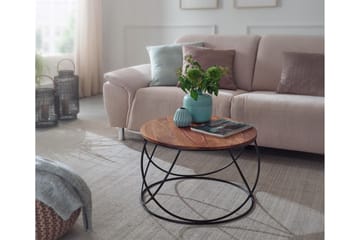 Willowdale Sofabord 60 cm Rundt - Tre/Valnøttbrun/Svart - Møbler - Bord - Sofabord