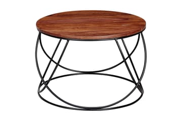 Willowdale Sofabord 60 cm Rundt - Tre/Valnøttbrun/Svart - Møbler - Bord - Sofabord