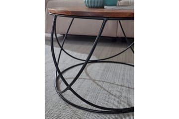 Willowdale Sofabord 60 cm Rundt - Tre/Valnøttbrun/Svart - Møbler - Bord - Sofabord