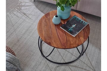 Willowdale Sofabord 60 cm Rundt - Tre/Valnøttbrun/Svart - Møbler - Bord - Sofabord