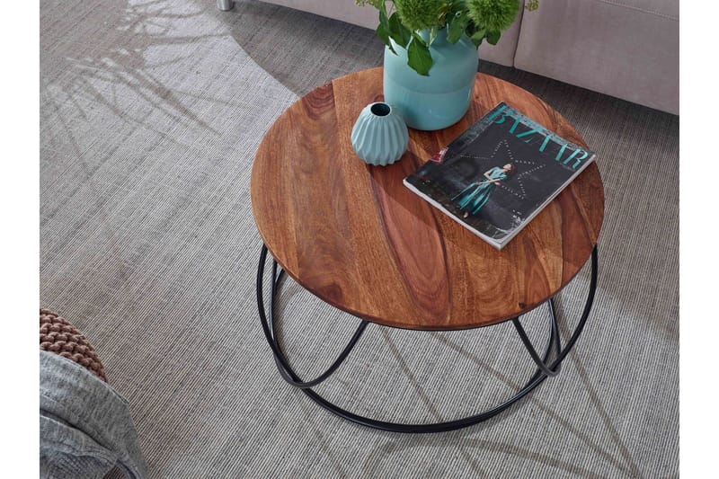 Willowdale Sofabord 60 cm Rundt - Tre/Valnøttbrun/Svart - Møbler - Bord - Sofabord