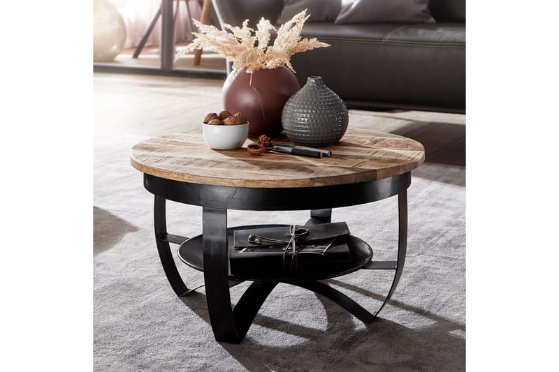 Willowdale Sofabord 60x34 cm med oppbevaring Rundt - Brun/Svart - Møbler - Bord - Sofabord