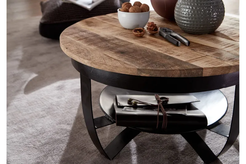 Willowdale Sofabord 60x34 cm med oppbevaring Rundt - Brun/Svart - Møbler - Bord - Sofabord