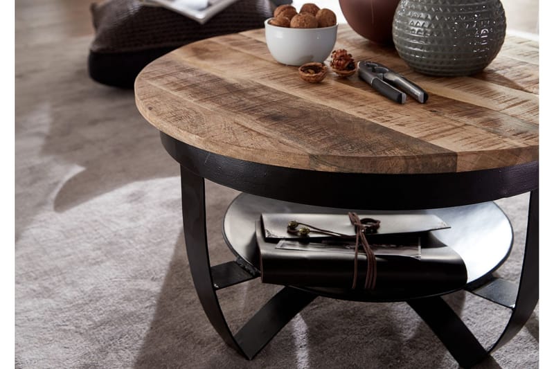 Willowdale Sofabord 60x34 cm med oppbevaring Rundt - Brun/Svart - Møbler - Bord - Sofabord